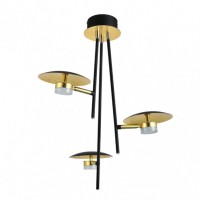 Distribuidor - Lâmpadas Diversas | Lâmpadas Modernas | COLGANTE CIUDAD DEL CABO 3L 18W 4000K NEGRO/ORO 53X39X39 CM 1440 LM DIRIGIBLE Y ORIENTABLE Ref: 153693016